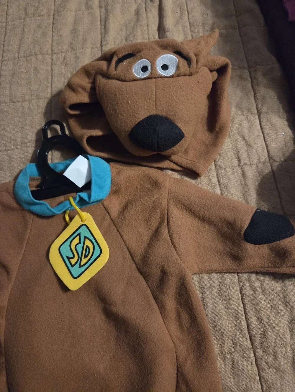 Scooby-Doo Kids Costume Brown Fleece Hoodie with SD Medallion